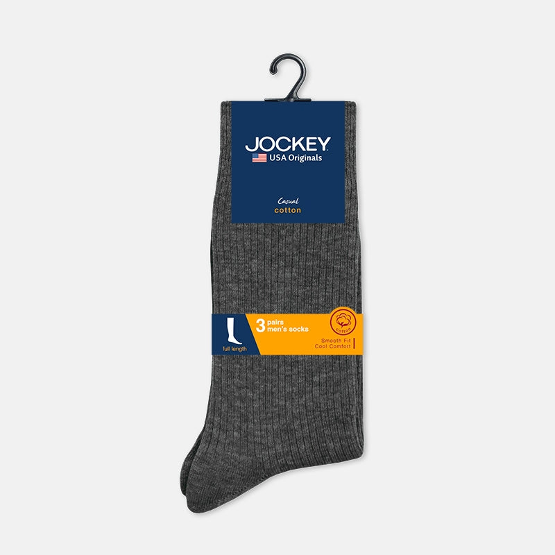 Jockey® Cotton Elastane Full Length Socks 3-Pack | JMS775532