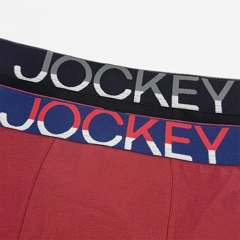 Jockey® Cotton Elastane Waistband Long Trunks 2-Pack | JMX579728