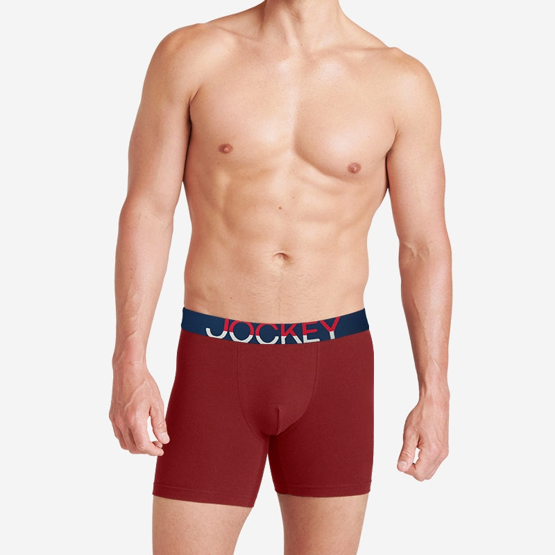 Jockey® Cotton Elastane Waistband Long Trunks 2-Pack | JMX579728