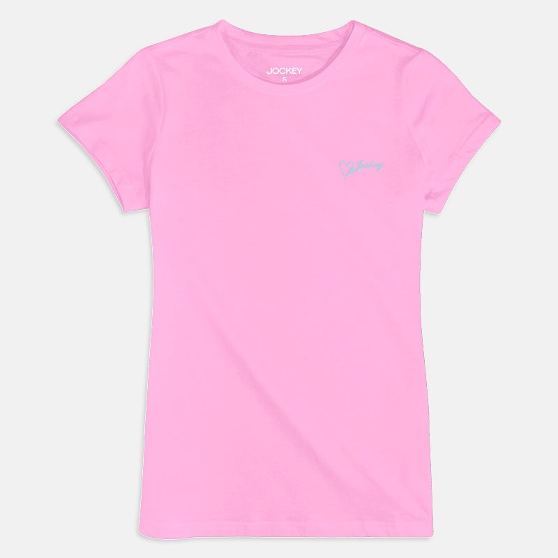 Jockey® Ladies' Round Neck Basic Tee with Embroidery | JLT358945