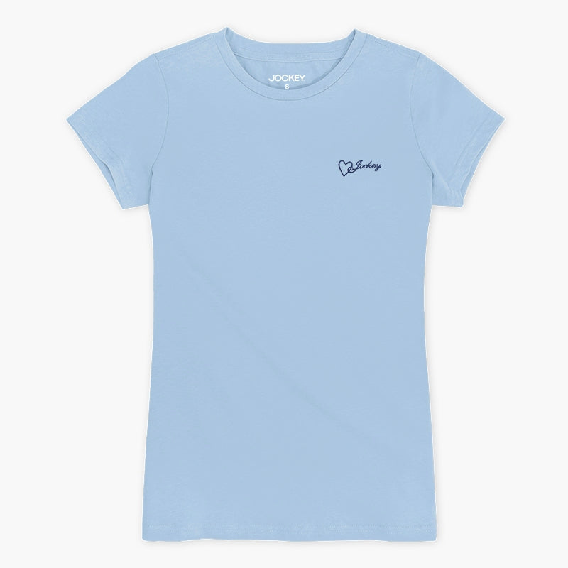 Jockey® Ladies' Round Neck Basic Tee with Embroidery | JLT358945
