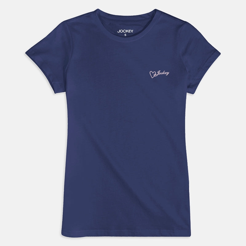 Jockey® Ladies' Round Neck Basic Tee with Embroidery | JLT358945