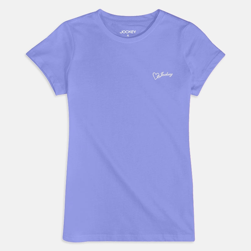 Jockey® Ladies' Round Neck Basic Tee with Embroidery | JLT358945