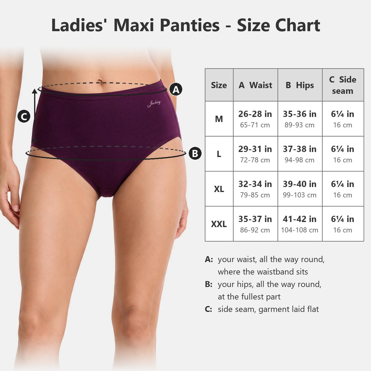 Jockey Women's Essentials Maxi Panties 5-Pack | Cotton Spandex | JLU609997AS1