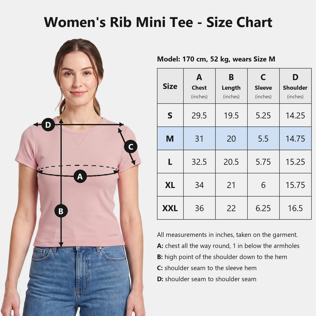 Jockey Women's Rib Mini Tee | Cotton Blend | JLT671124