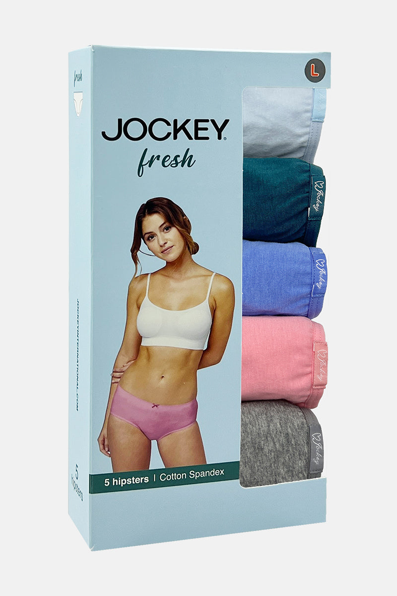 Jockey® 5pcs Ladies' Panties Cotton Spandex Hipster, FRESH
